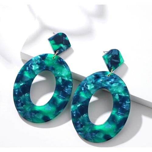 BLINLA New Korean Big Geometric Acrylic Dangle Earrings Fashion Jewelry Bohemian Statement Round Leopard Earrings for Women 2019