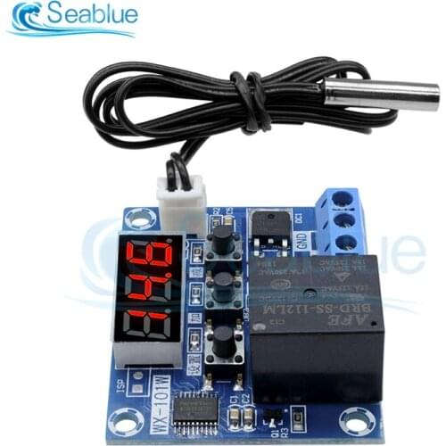 DC12V WX-101W Digital Thermostat Red Display Intelligent Digital LCD Thermostat Temperature Controller Sensor - 40-120