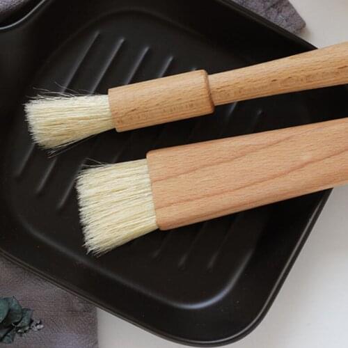 Wooden Pastry Brush Natural Bristle Set -Basting /Food Brush, with Beech