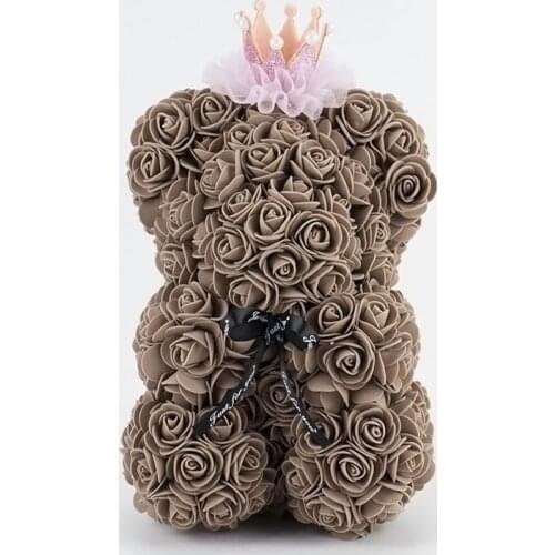 DIY25cm Teddy Rose Bear Artificial PE Flower Valentines Day Gift To Girlfriend Wife Mothers Day Wedding Banquet Home Decoratio