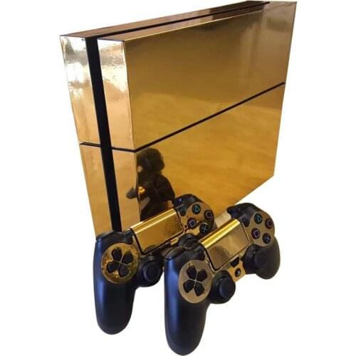 Dropshipping PS4 skin decal wrap playstation 4 quality dustproof chrome electroplating vinyl skin cover sticker case wholesale