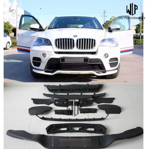 E70 PP Unpainted Car Body kit Front Splitter Rear Diffuser For BMW E70 X5 M-TECH Car Styling 2011-2013