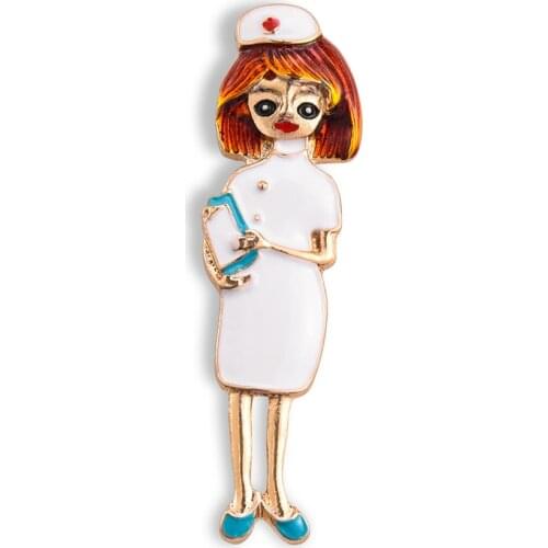 Enamel Nurse Pins Funny Cute Nursing Badge Hospital Office Brooch Medical Jewelry Gift for Nurses Lapels Wholesale