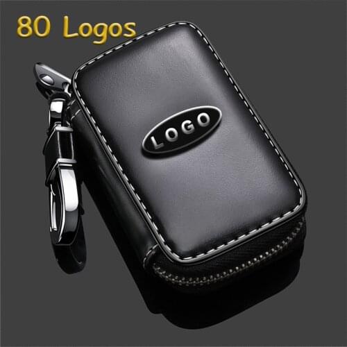 Car Key Cover Leather Case For Volvo XC90 C70 S60 D5 V50 S40 C30 Remote Key Case For Keychain Car Remote Control With Logo