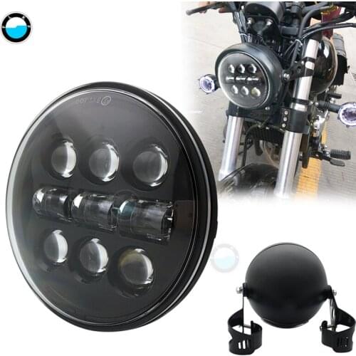 5-3/4" Round Headlamp For Dyna Sportster Softail 5 3/4” Motorcycle LED Headlight H/L Beam for Sportster 883 XL883 FXCW