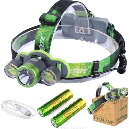 Headlight 15000LM 3x XML L2 USB Rechargeable Headlamp HeadLight Torch Lamp+2x18650 battery For Cycling Outdoor Camping Fishing