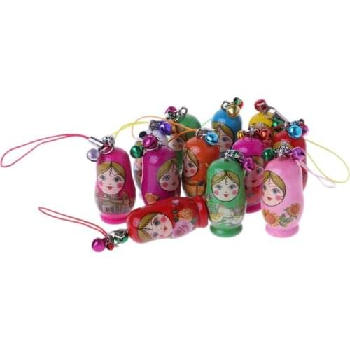 New Cute Russian Nesting Dolls Matryoshka Doll Keychain Phone Hanger Bag Gifts F3ME