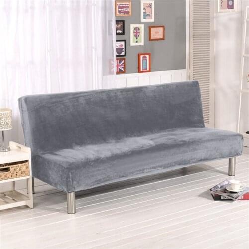 Plush armless lazy sofa cover folding sofa mattress cover winter thick stretch dustproof sofa cover