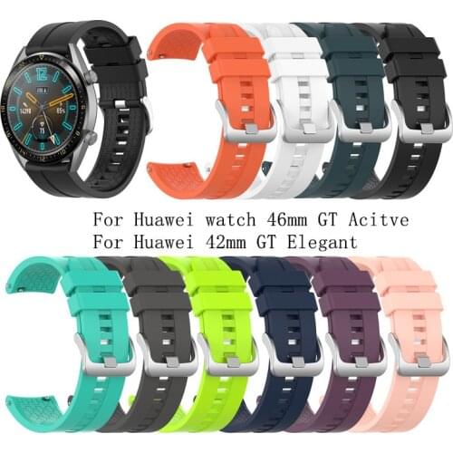 100pcs 20MM 22mm New Silicone Watch Strap for Honor Magic/Huawei watch GT acitve 46mm Wrist Strap For 42mm GT Elegant watchband