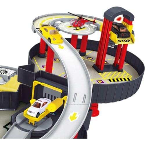 Tyre Spiral Roller Rail City Parking Model Vehicles Toy Kids Birthday Gifts