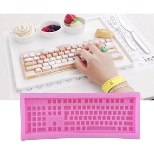 1PCS Keyboard Shape Silicone Mold, For Fondant Cake Mold, Bakware Tools, Soap Mold ,Sugar Tool E288