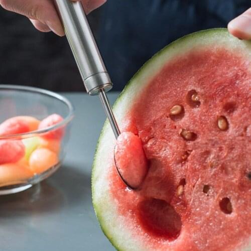 Stainless Steel Fruit Carving Scoop Dig Ball Spoon Ice Cream Dig Ball Melon Baller Scoop DIY Assorted Cold Kitchen Accessorie