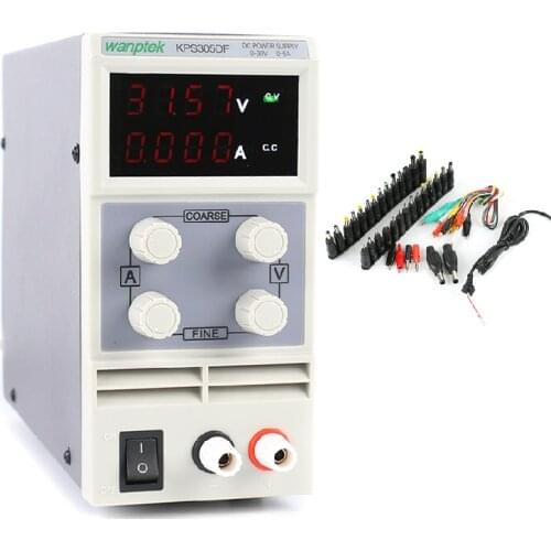 305DF LED Digital Adjustable DC Power Supply 0~30V 0~5A 110V-220V Switching Power Supply 0.01V/0.001A+34/pcs Dc Jack