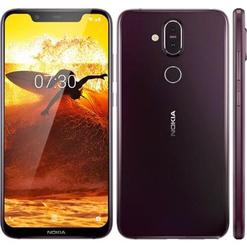 Refurbished Unlocked Original Cell Phone Nokia 8.1 Qualcomm 710 Full Screen 6.18" 4GB+64GB Dual rear Camera Fingerprint 4G-LTE