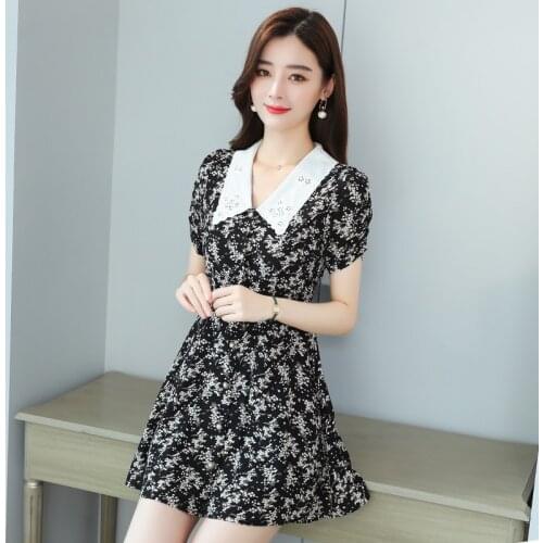 Boho Style Floral Print Dress Long Sleeve Women Mini Dress V Neck Loose Ladies Dresses Beach Sundress