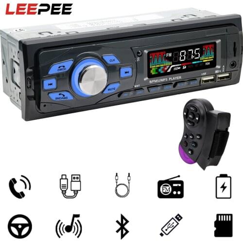 1 Din Radio Station With Remote Control Car Audio Dual USB charging Car Audio Stereo Radio AUX FM Audio Player Car MP3 player