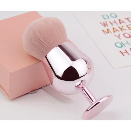1PCS Pink Wine Cup Powder Blush Makeup Brushes Large Head Make Up Brush Mushroom Makeup Brush Beauty Brushes