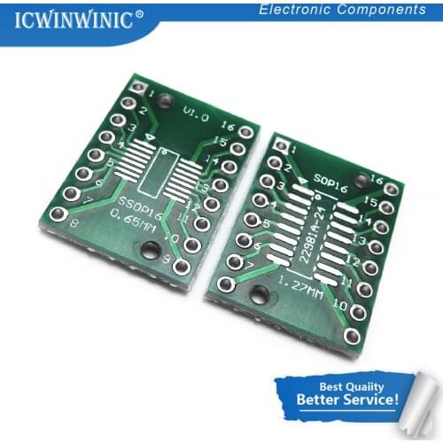 10piece TSSOP16 SSOP16 SOP16 to DIP16 Transfer Board DIP Pin Board Pitch Adapter In Stock