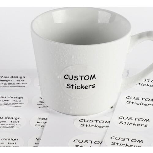 100, PVC vinyl Customized text logo, Wedding Stickers, Invitations Seals, Candy Favors Gift Boxes Labels, On White Adhesive