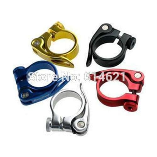 100pcs MTB BMX Bike Seat Post Clamp QR Quick Release mountain Road fix gear bike seatpost clip 28.6/31.8/34.9/38.5/40mm Caliber