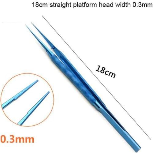 18cmMicro Tweezers Toothed Tweezers Right Angle Fine Micro Tweezers Double Eyelid Tool 0.3mm