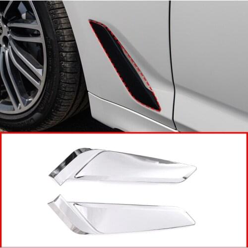 2pcs For BMW New 5 Series G30 2017-2020 Car Exterior ABS Bright Car Fender Vents Decorative Cover Trim Car Accessories