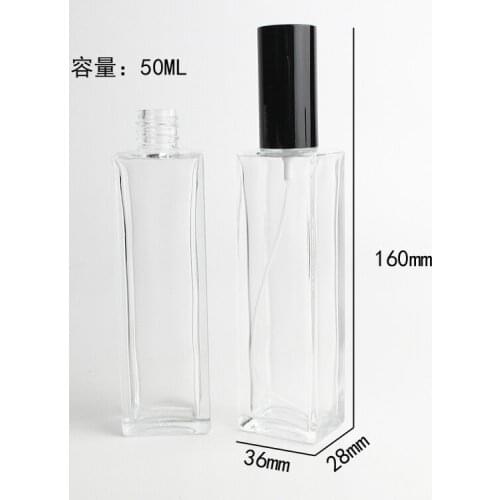 2pcs/lot 50ml Transparent Glass Perfume Bottle empty cosmetic containers ,refillable perfume atomizer