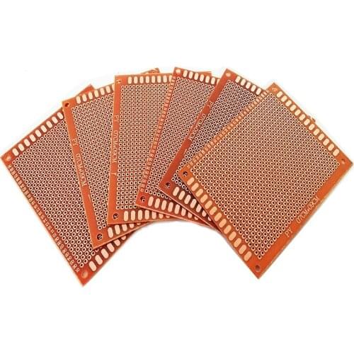 5pcs 7x9 7*9cm Single Side Prototype PCB Breadboard Universal Board Experimental Bakelite Copper Plate Circuirt Board Yellow