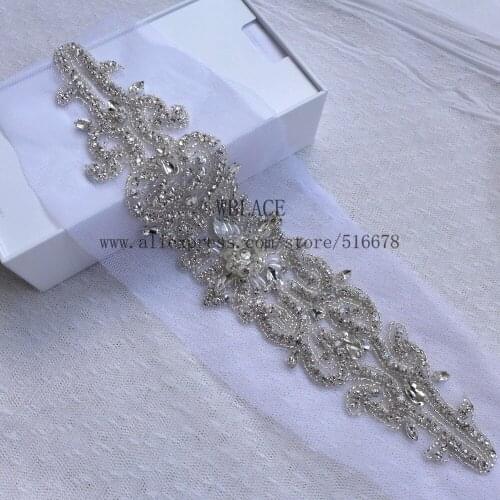 7cm*33cm by piece heavy sparkling rhinestone patches front panels for wedding dress accessories