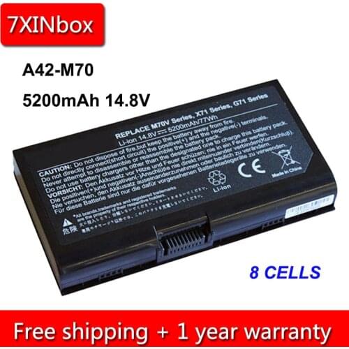 7XINbox 8cell 5200mAh 14.8V A42-M70 Laptop Battery For Asus M70 M70SA M70V M70VM G71 G71V G71G G71GX G71VG N70SV N90SV X71 X72