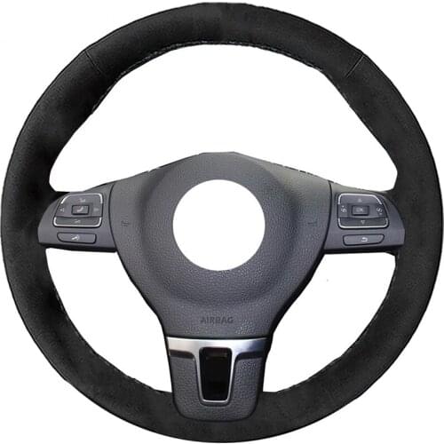 Alcantara Leather Suede Car Steering Wheel Cover for Volkswagen Golf Tiguan Passat B7 Passat CC Touran Mk6 MK5