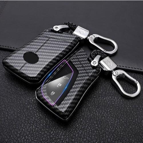Carbon Fibre Car Key Case Full Cover Protect For Lexus UX200 UX250h ES200 ES300h ES350 US200 US260h 2018 2019 Car Accessories