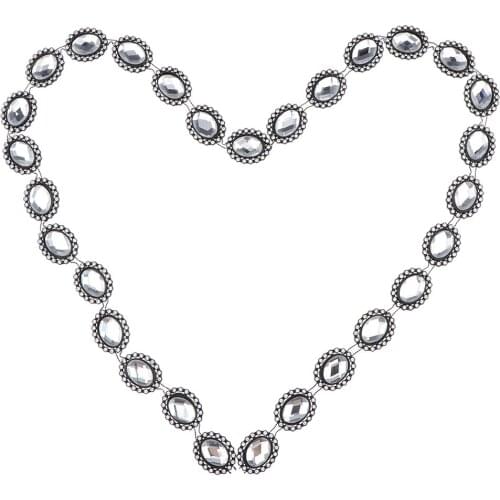 Flower Diamante Motif Applique Rhinestone Wedding Cake Craft Trim Ribbon DIY