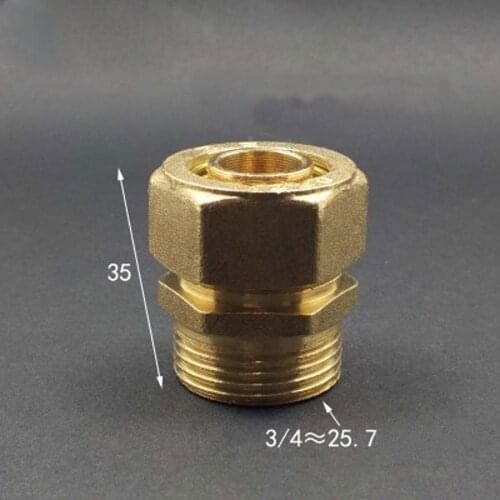 DN20 3/4" BSP Male Fit 16/20mm ID/OD PEX-AL-PEX Tube Brass Pipe Fitting Coupling Connector Adapter