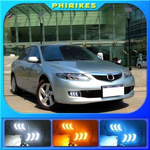 1Pair DRL For Mazda 6 Mazda6 2005 2006 2007 2008 2009 Daytime Running Lights fog lamp cover headlight 12V Daylight