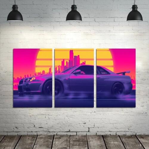 Home Decorative Canvas HD Prints Nissan Skyline GTR Paintings Car Cool Modular Pictures Wall Art Poster Artwork No Framed