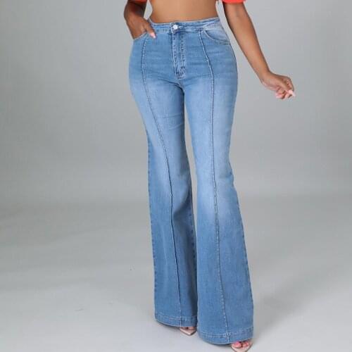 Autumn Ins Female Women Jeans Stretch flared pants Girls Ladies Casual Denim Sexy Casual Push Up Full Abdomen Trousers Fashion