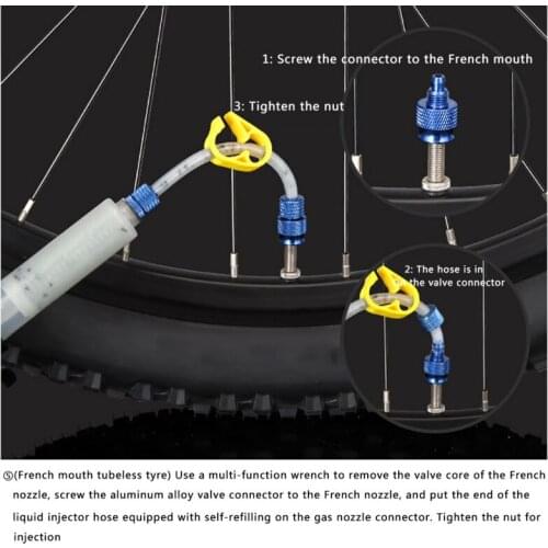 Bicycle Tire Liquid Injection Tool Vacuum Tire Injection Tool Water Valve Core Removal Accessories