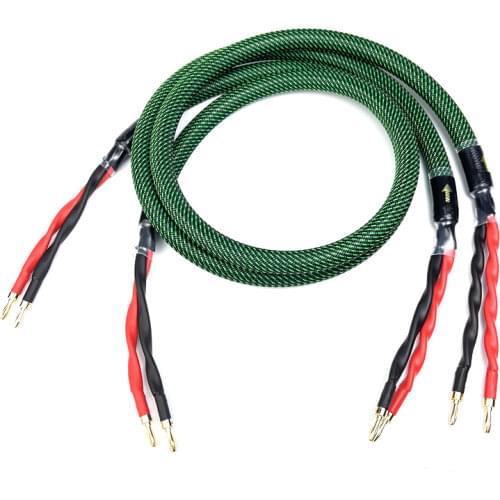 Pair Mcintosh Speaker Cable Banana Plug 4 Cores 4N Oxygen-free Coppe Bi-wire HiFi Audio Line