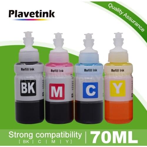 Plavetink 70ml Bottle Printer Ink For T6641 T6642 T6643 T6644 Cartridges For Epson L100 L110 L120 L132 L210 L222 L200 Printer