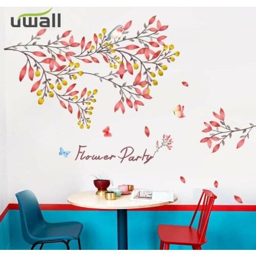 Creative Tree Flower Wall Stickers Living Room Bedroom Decoration Background Wall Decor Home Decorations Self Adhesive Stickers