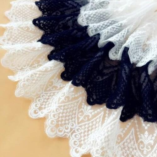 Lace Trim Ribbon Embroidered Flowers Lace Fabric 9.5cm Wide DIY Craft&Sewing Dress Clothing wedding Accessories cotton+mesh
