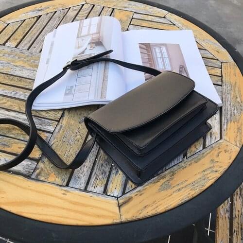 Retro Leather Small Flap Bags Women Casual Solid Crossbody Messenger Bags Vintage Simple Shoulder Bags Female