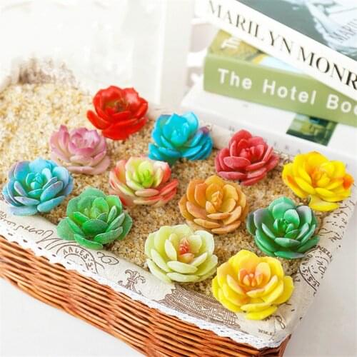 1pc Multicolor Mini Bonsai Artificial Succulents Plants Home Garden Decoration Fake Plants DIY Wedding Miniascape Party Decor