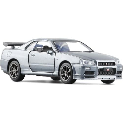 Nissan GTR Police Car Alloy Model Diecast 1/36 Scale Toy Static Display Adult Collection Gift Diy Modification Boys Gift
