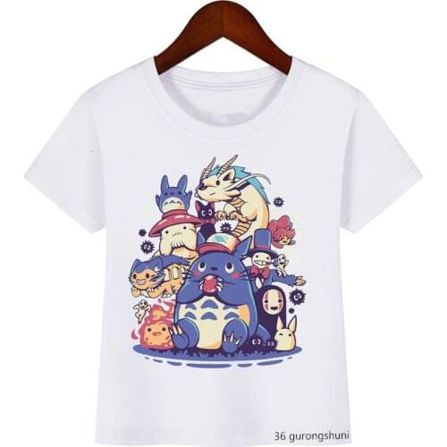 My Neighbor Totoro and Cat Bus Anime Kids Clothes T-shirts Forest Spirit Boys Girls Toddler T Shirt Summer Fashion Casual Tops