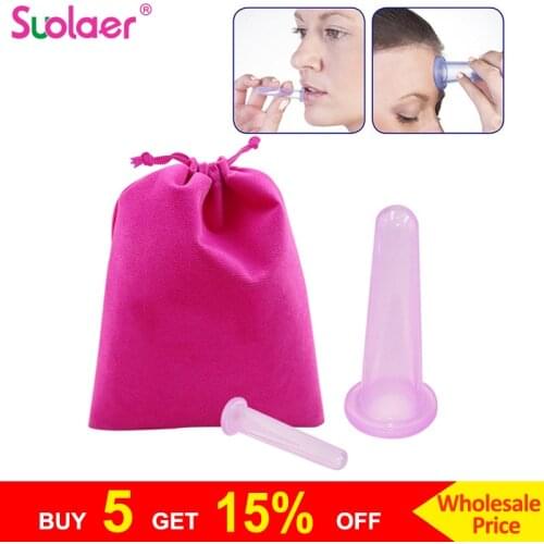 2PCS Silicone Body Cupping Cups Set For Face Neck Back Eyes Massage Vacuum Cans Anti-cellulite Massager Suction Cup Treatments