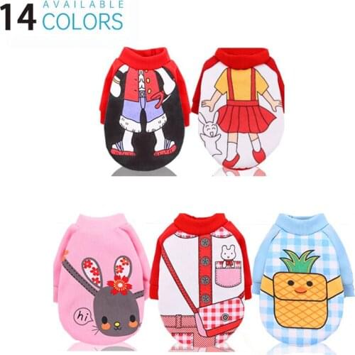 Pet Cartoon Clothes Dog Autumn Winter Coat Cute Sweater Soft Comfortable Small Medium-Sized Dog Warm Supplies Jersey Perro