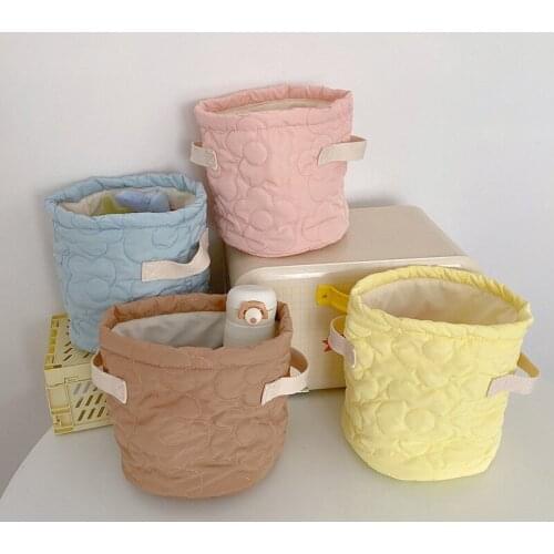 Hylhexyr Solid Color Makeup Bag Vertical Cylindrical Toiletry Bags Cotton Travel Kit Bucket Cosmetic Organizer Case For Women