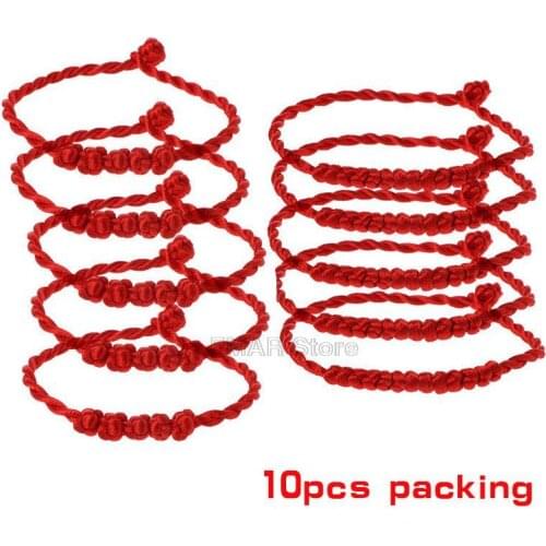 10PCS 7 Knots Red String Braided Bracelet Handmade Protection Lucky Amulet For Success Prosperity Couple Friendship Eye Bracelet